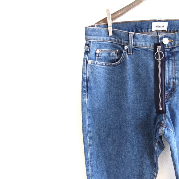 Hudson NWT Riley Cropped Vintage Wash Jeans Exposed Zipper 30 10 - Picture 2 of 8